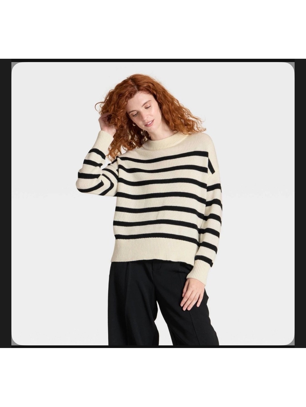 Women's Woolen Crew Pullover Sweater - a New Day Cream XL NWT $35